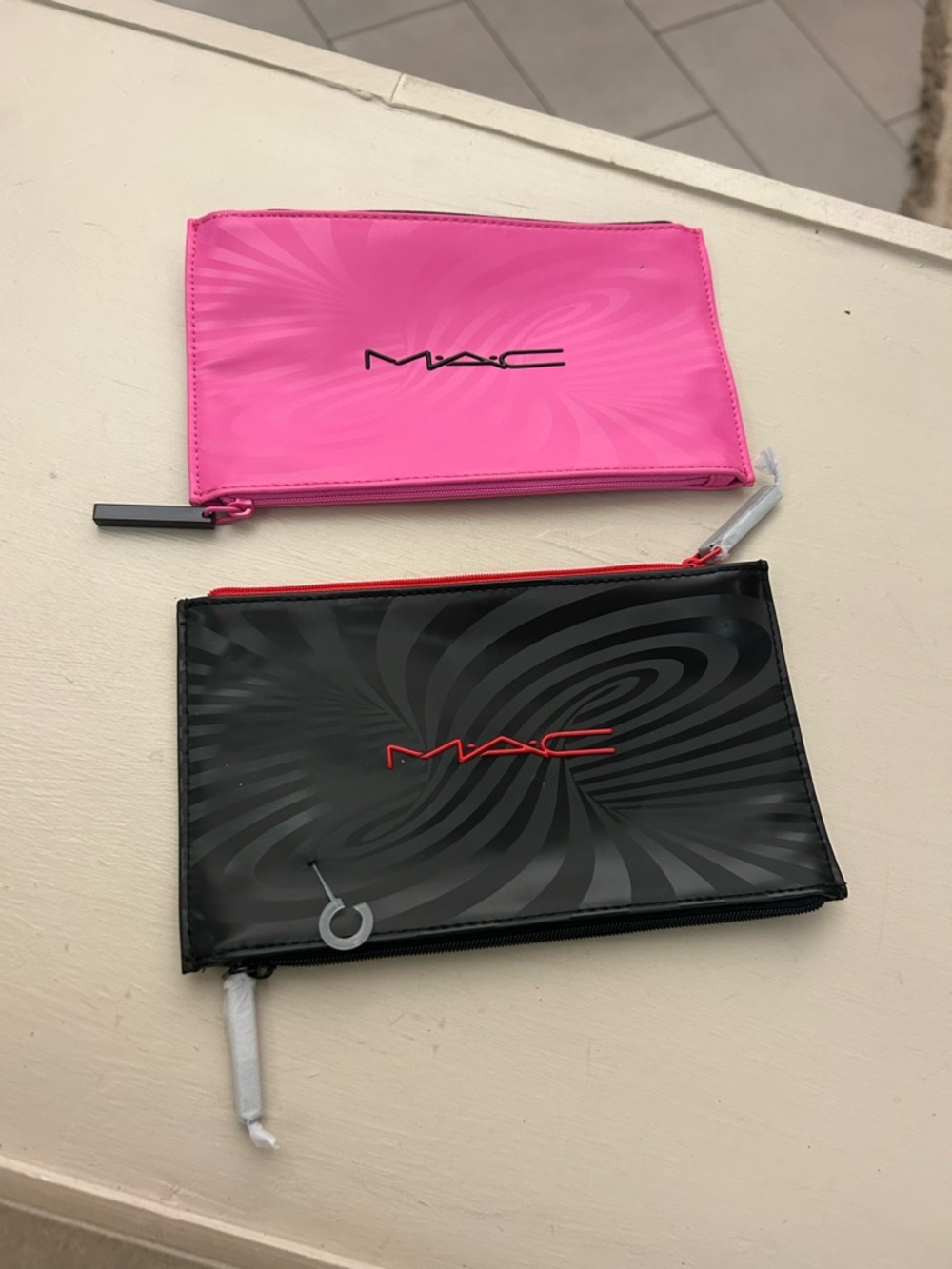 MAC Pink & Black Cosmetic Pouch Duo-double zipper - Picture 2 of 9